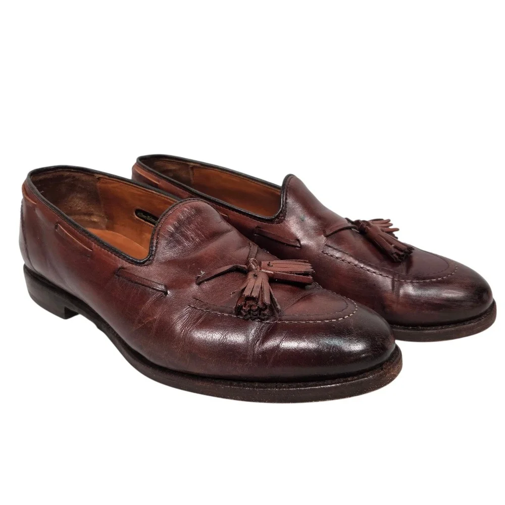 Vintage Allen Edmonds Acheson Tassel Loafers Mens 9.5D Brown Leather Dress Shoes